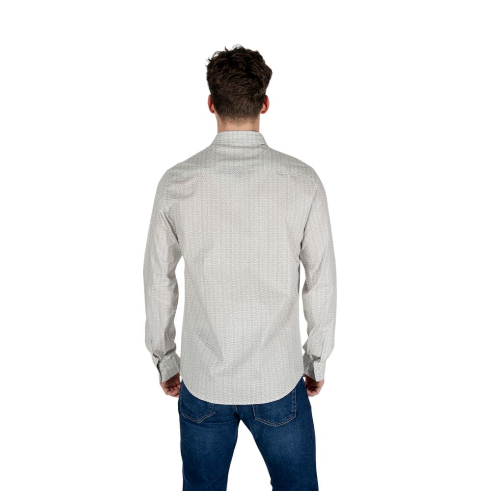 Chemise en coton à motifs crème Armani Exchange