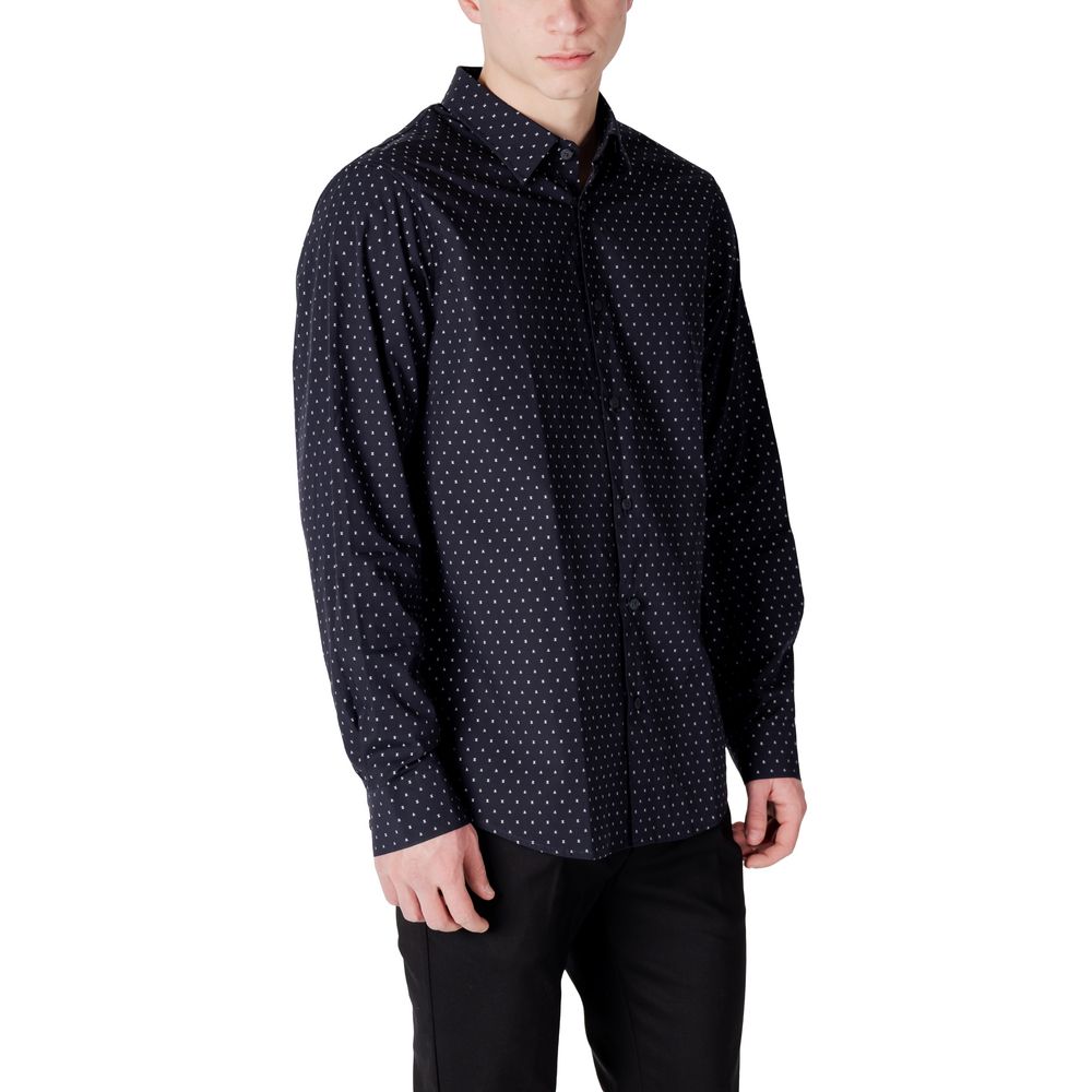 Chemise Armani Exchange en coton bleu à motifs