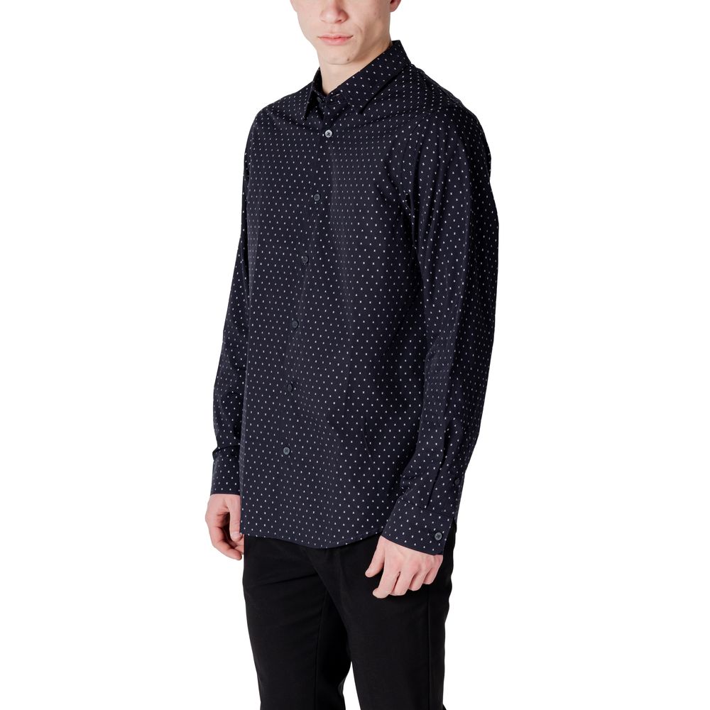 Chemise Armani Exchange en coton bleu à motifs