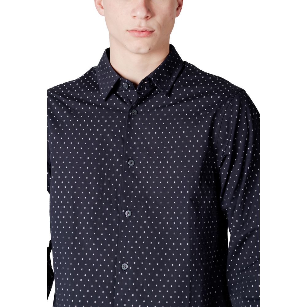 Chemise Armani Exchange en coton bleu à motifs
