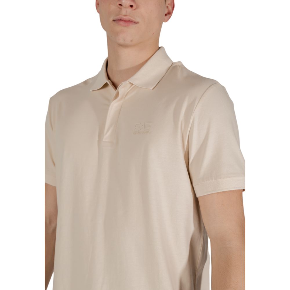 EA7 Emporio Armani Beige Polo Shirt for Men detail view