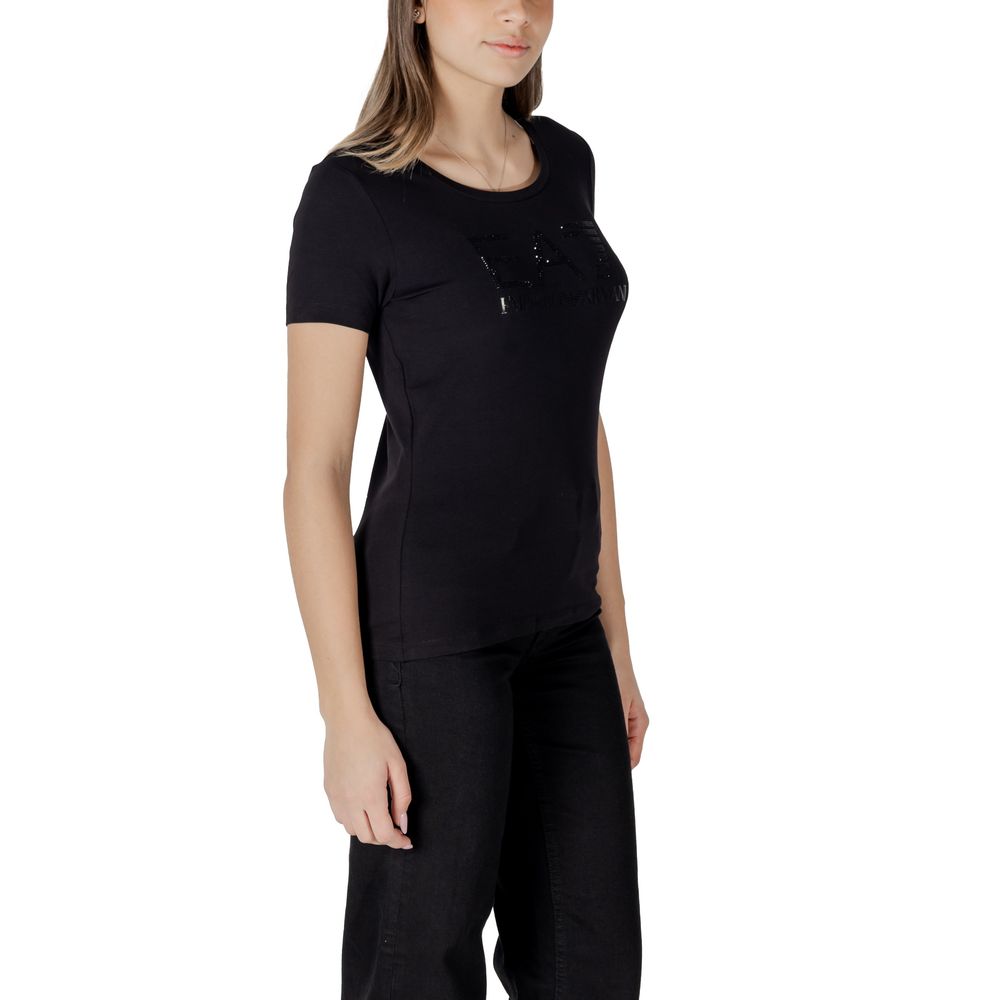 EA7 Emporio Armani Black T-Shirt for Women detail view