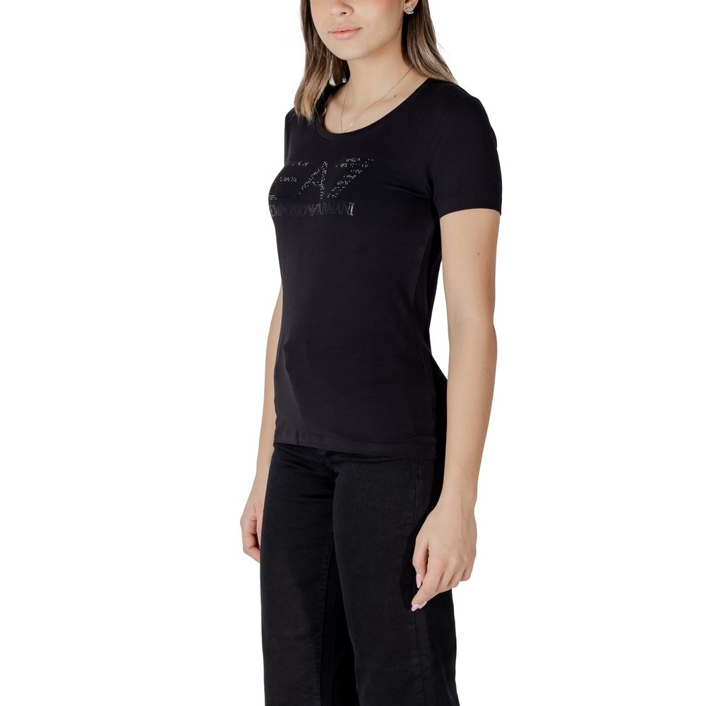 EA7 Emporio Armani Black T-Shirt for Women side view