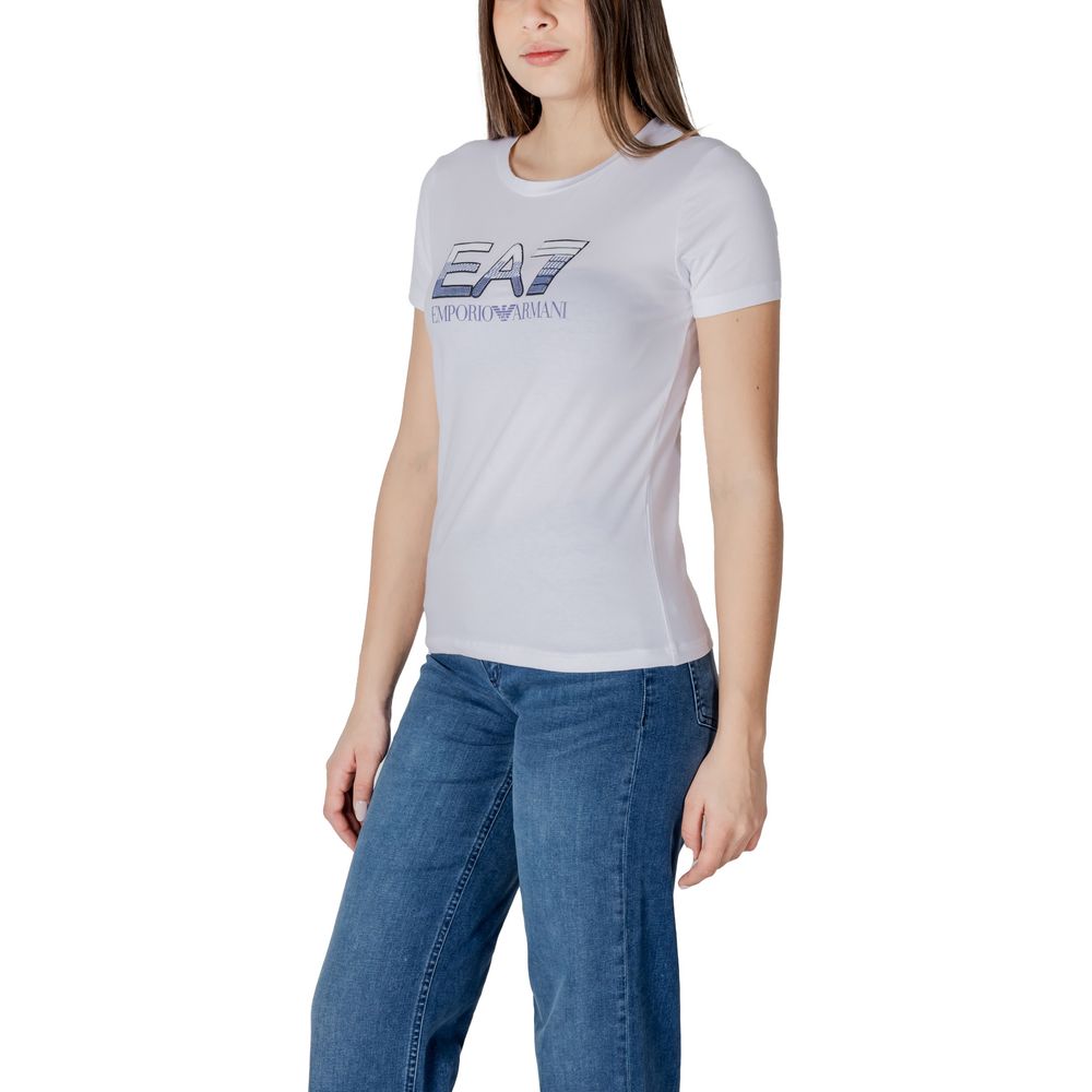 EA7 Emporio Armani White T-Shirt for Women side view