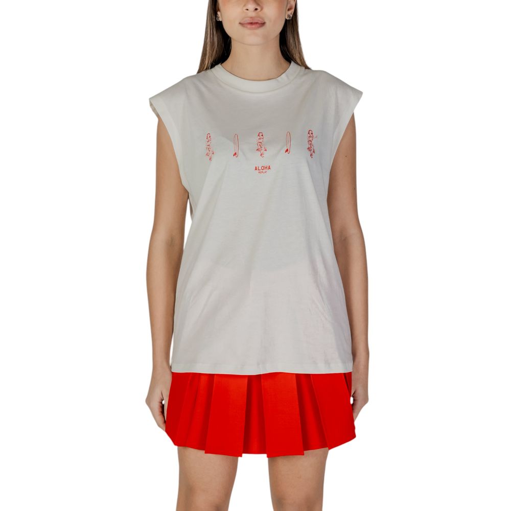 Replay White Tank Tops T for Women