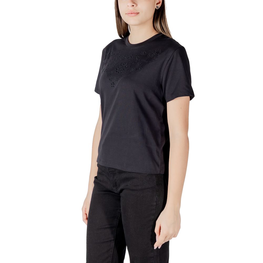 Jacqueline De Yong Black T-Shirt for Women side view