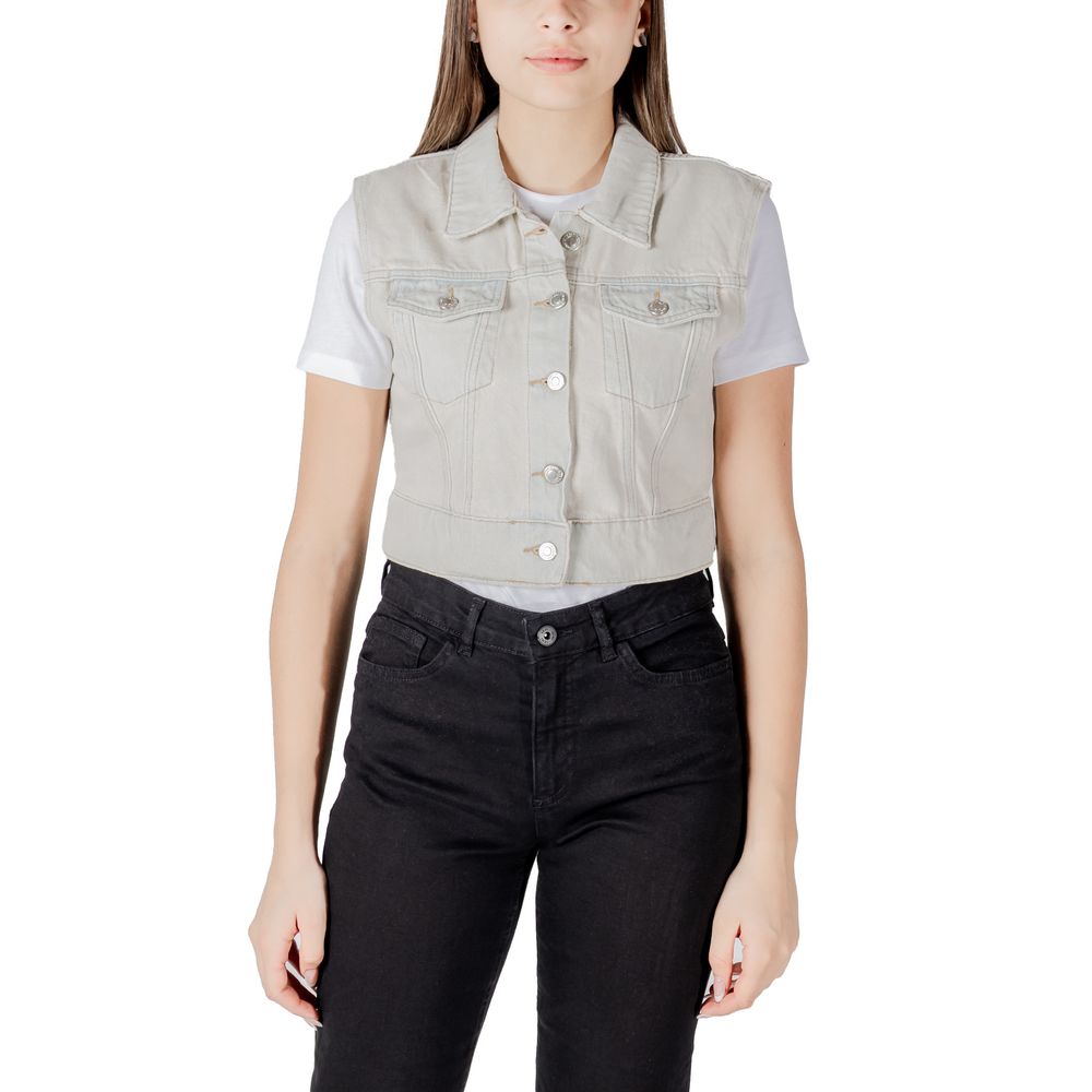 Seule veste sans manches en coton bleu clair