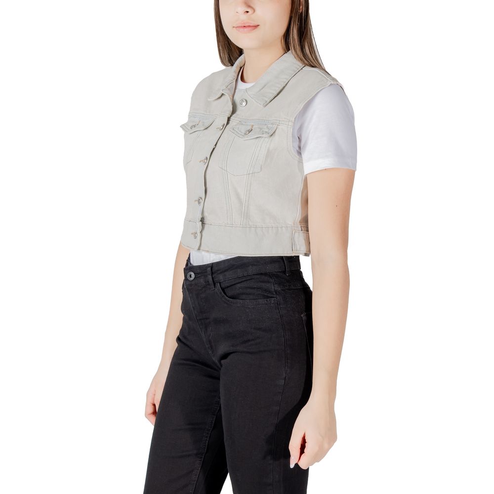 Seule veste sans manches en coton bleu clair