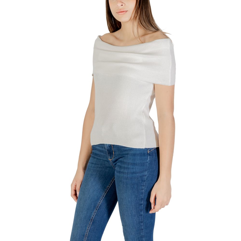 Only White Polyester T-Shirt