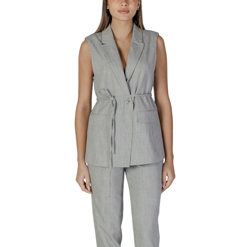Vila Clothes Grey Waistcoats for Women