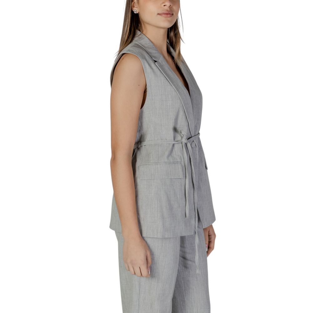 Vila Clothes Grey Waistcoats for Women detail view