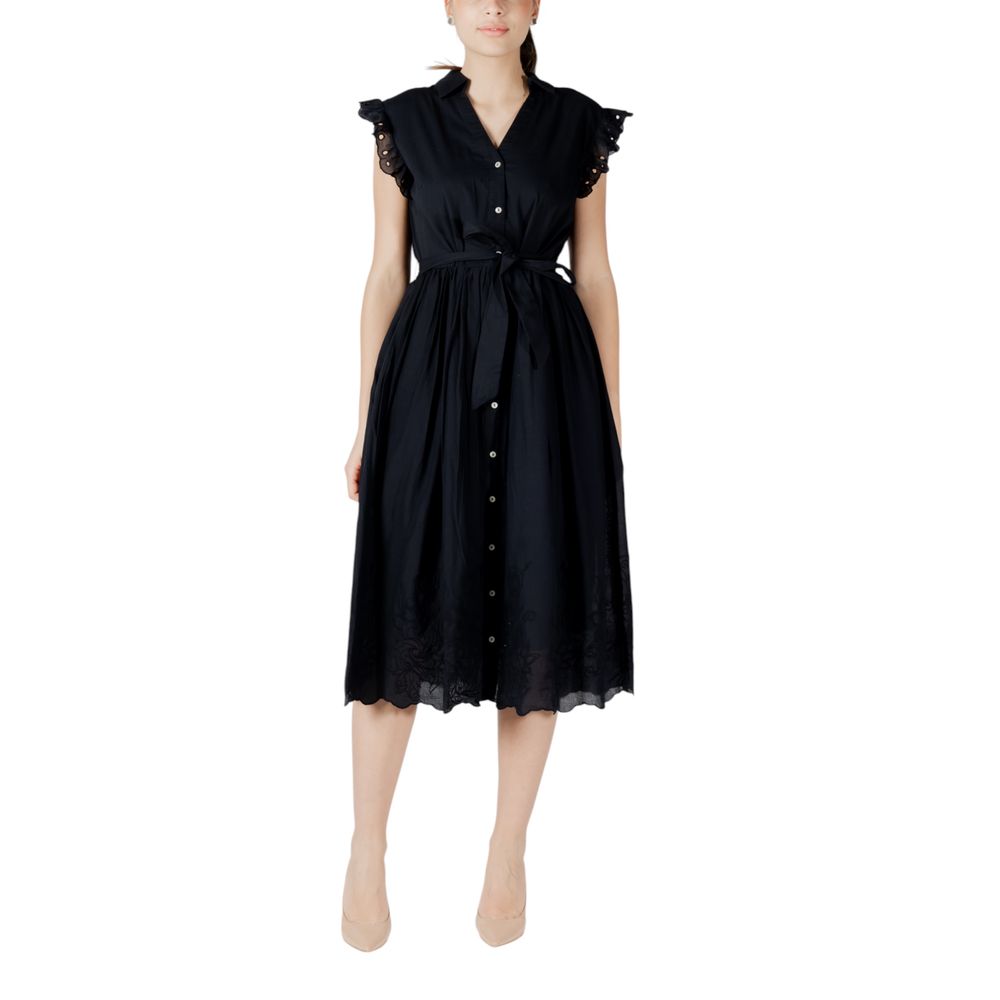 Robe midi en coton noir Vila Clothes