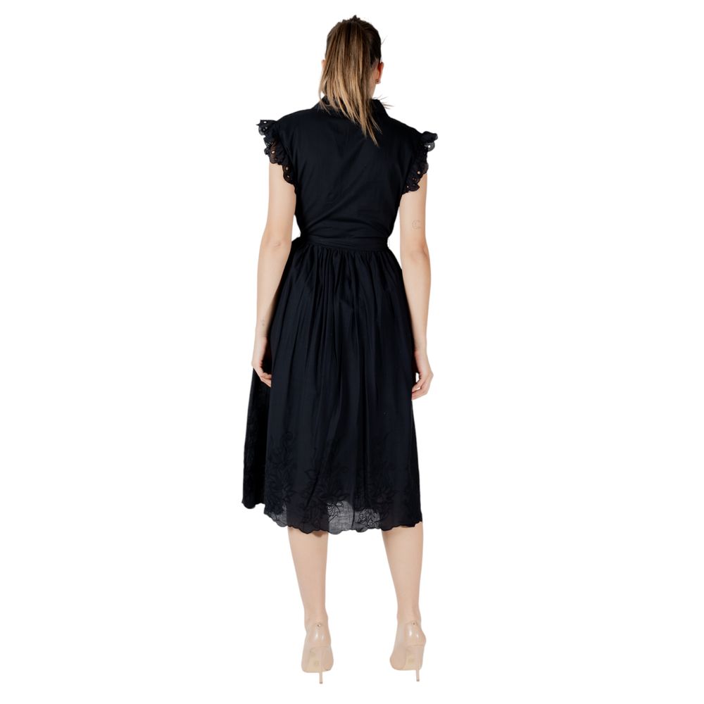 Robe midi en coton noir Vila Clothes