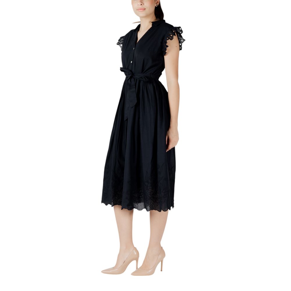 Robe midi en coton noir Vila Clothes