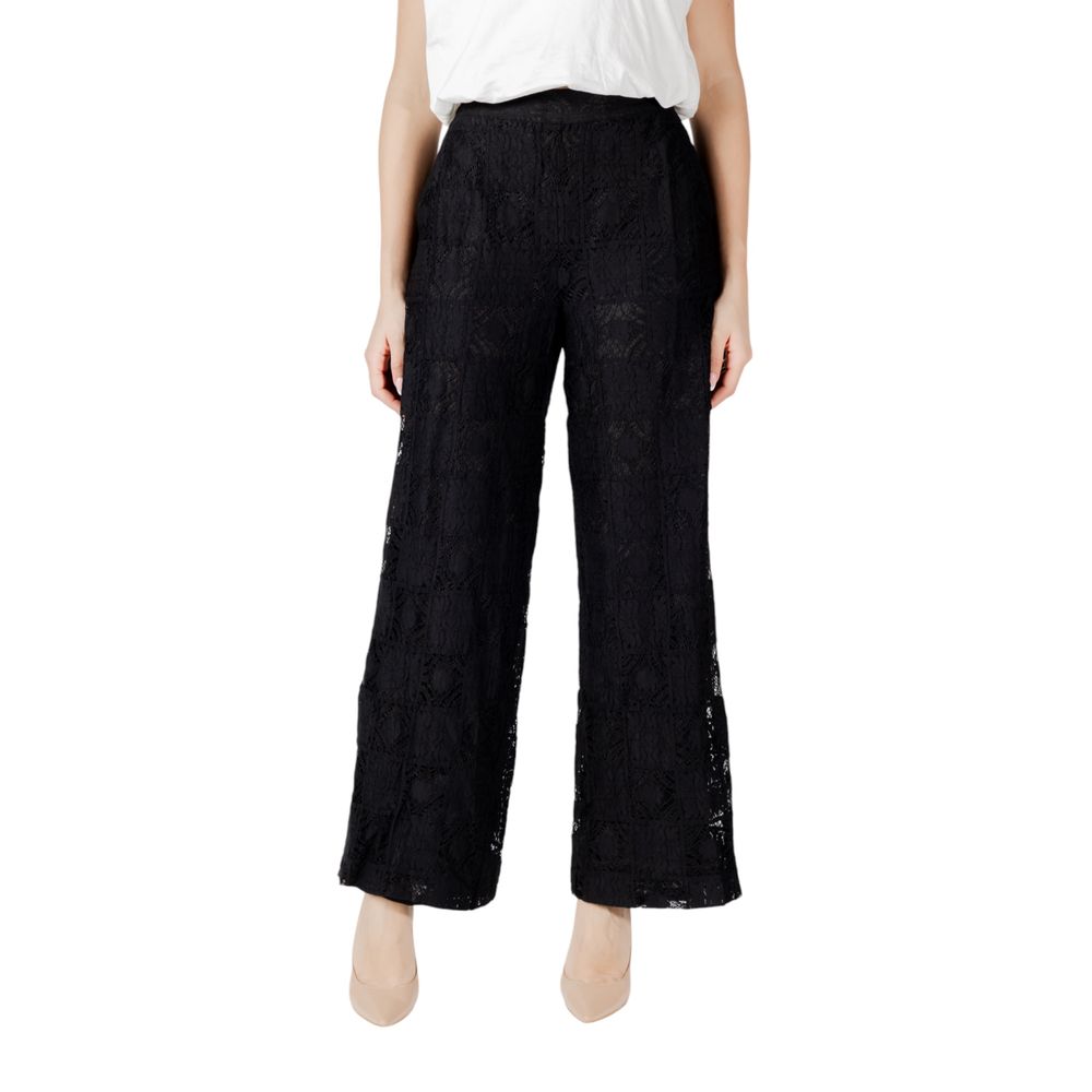 Vila Clothes Pantalon décontracté en coton noir