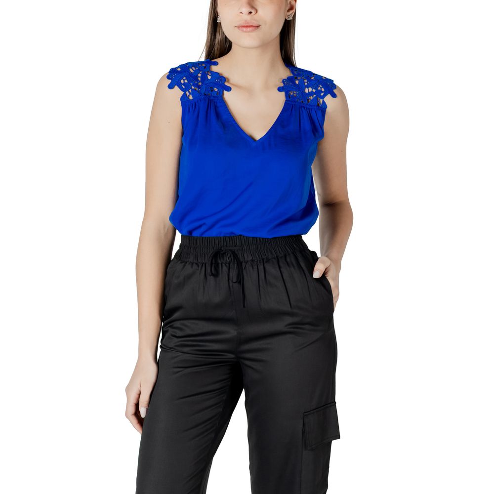 Morgan De Toi Blue Polyester Tank Tops
