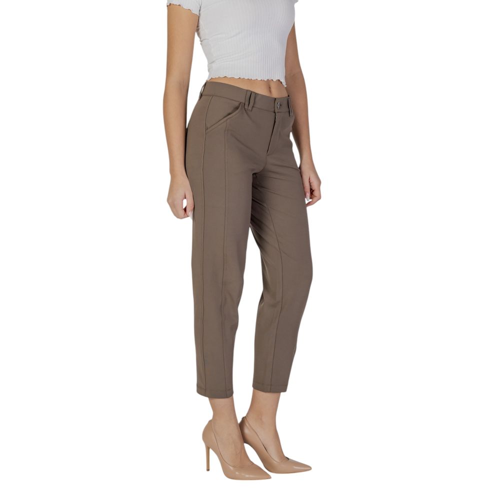 Pantalon décontracté Street One en polyester marron