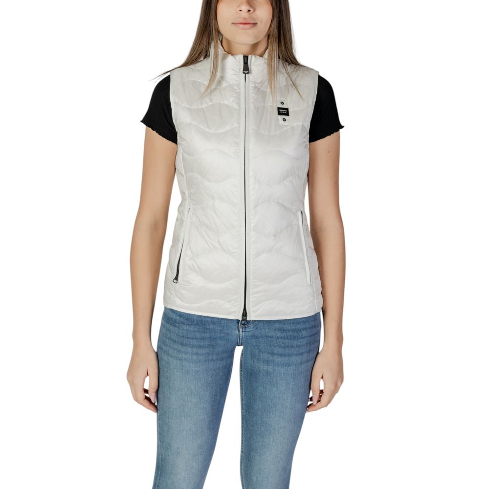 Blauer White Sleeveless Jacket for Women