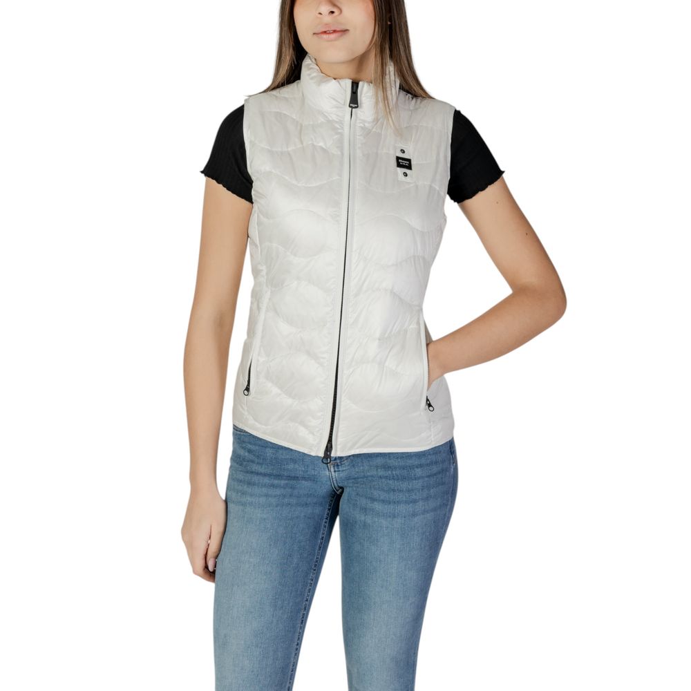 Blauer White Sleeveless Jacket for Women detail view