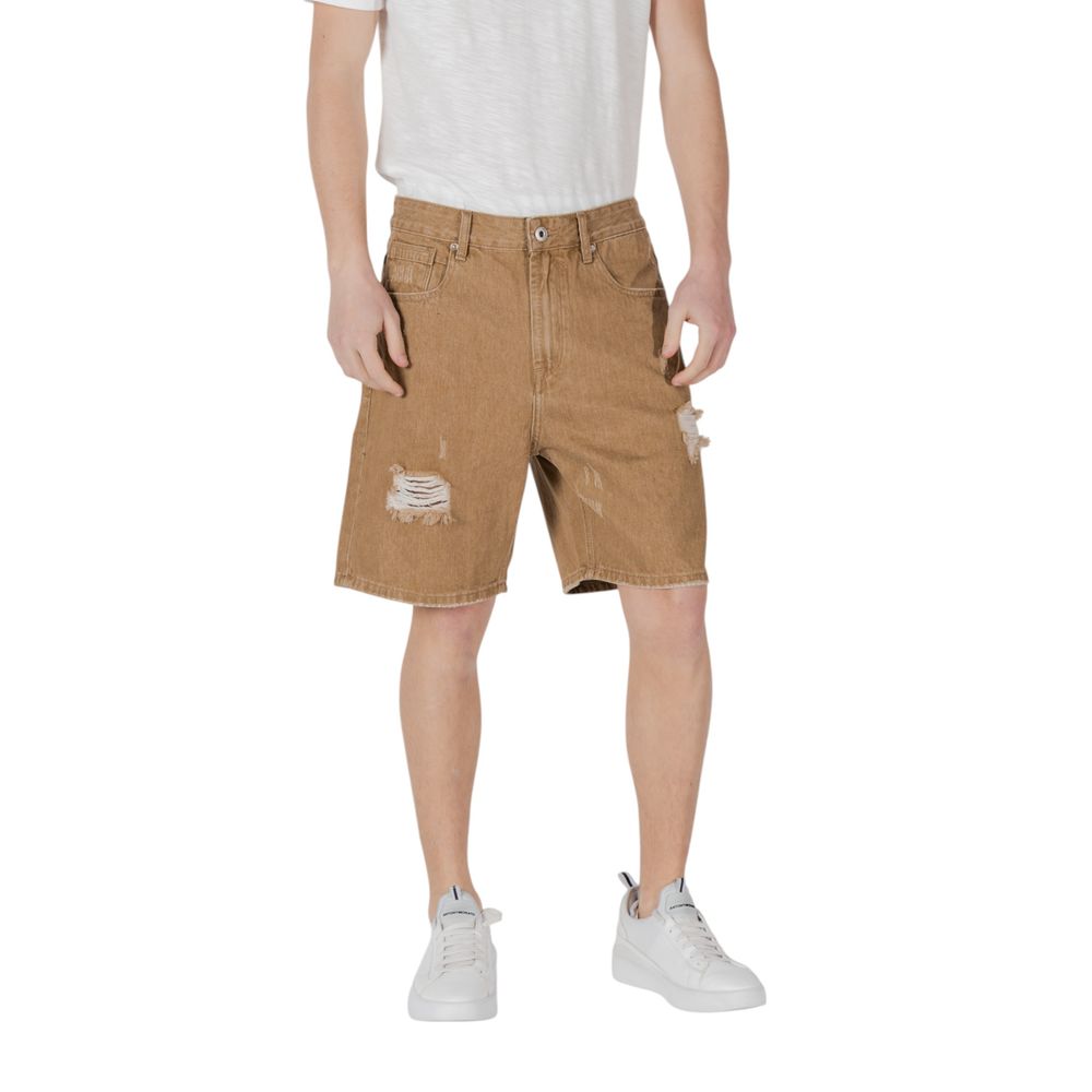Shorts Bermudas en coton beige Gianni Lupo