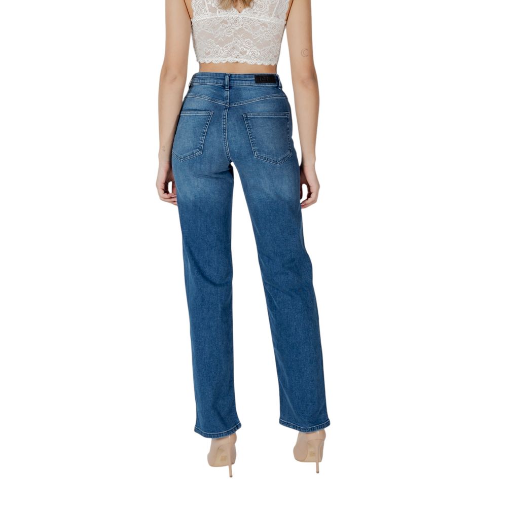 Jeans relax coupe décontractée en coton bleu ICHI