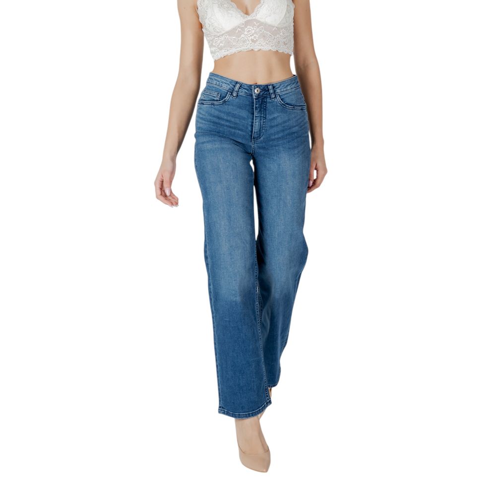 Jeans relax coupe décontractée en coton bleu ICHI