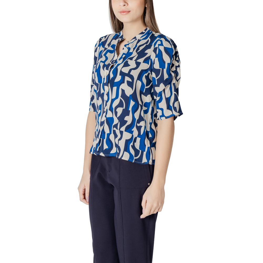 ICHI Blue Blouse for Women side view