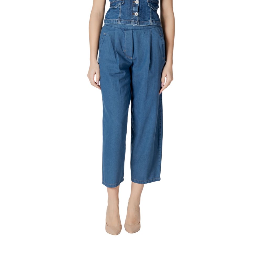 Jeans courts en coton bleu ICHI
