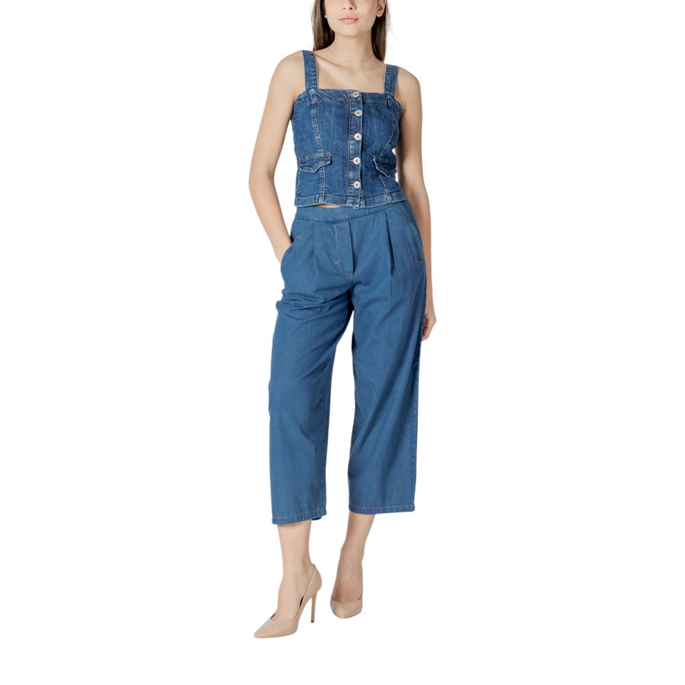 Jeans courts en coton bleu ICHI