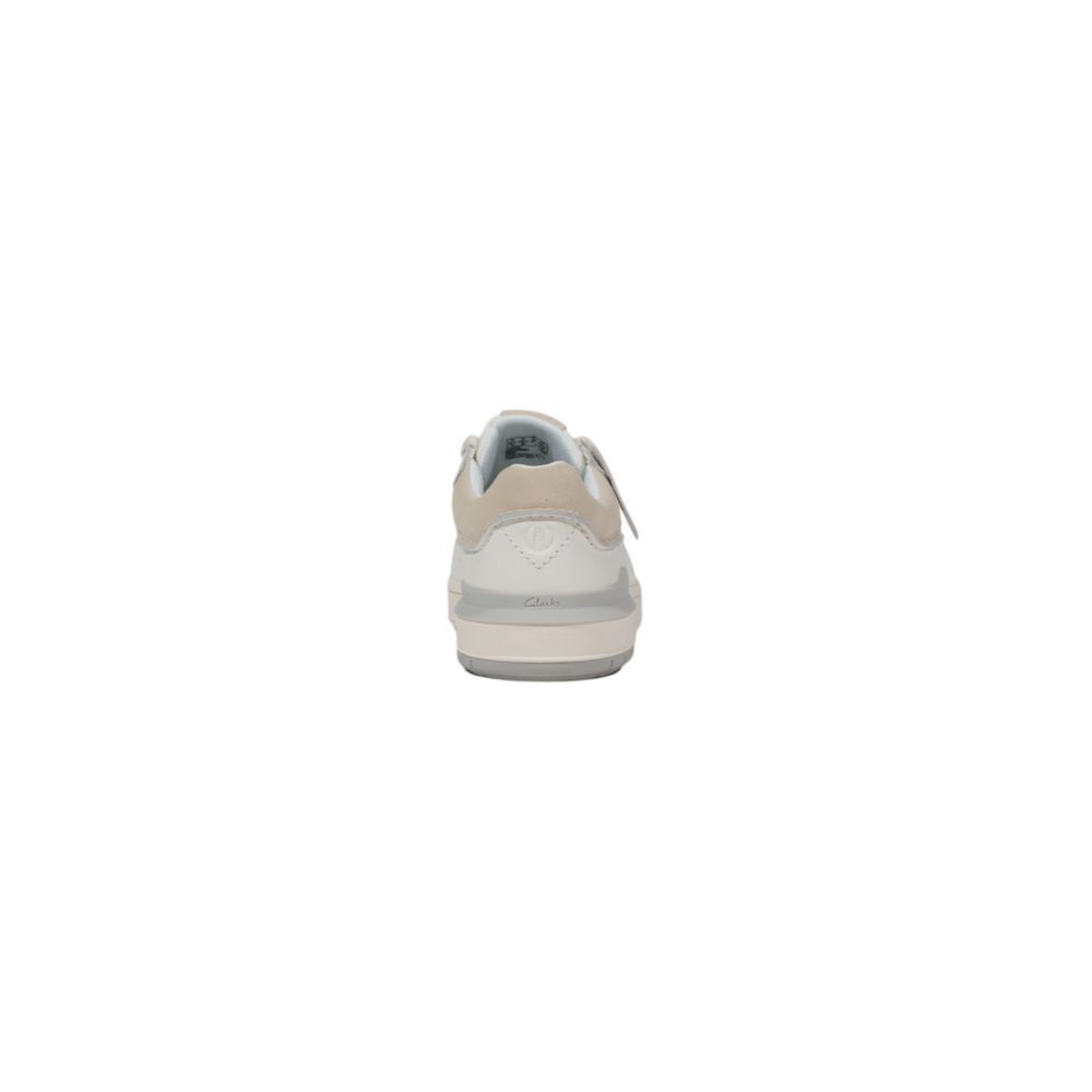 Clarks White Leather Low Top Sneakers