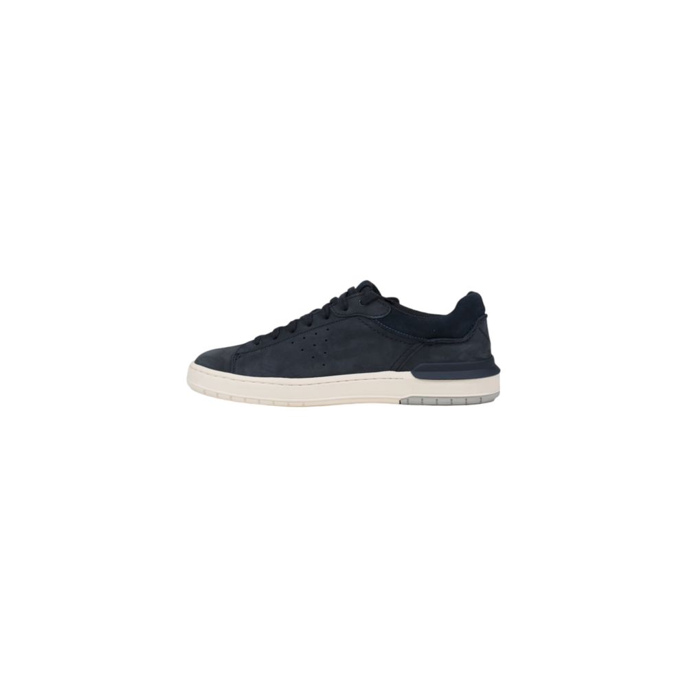 Clarks Blue Nubuc Leather Low Top Sneakers