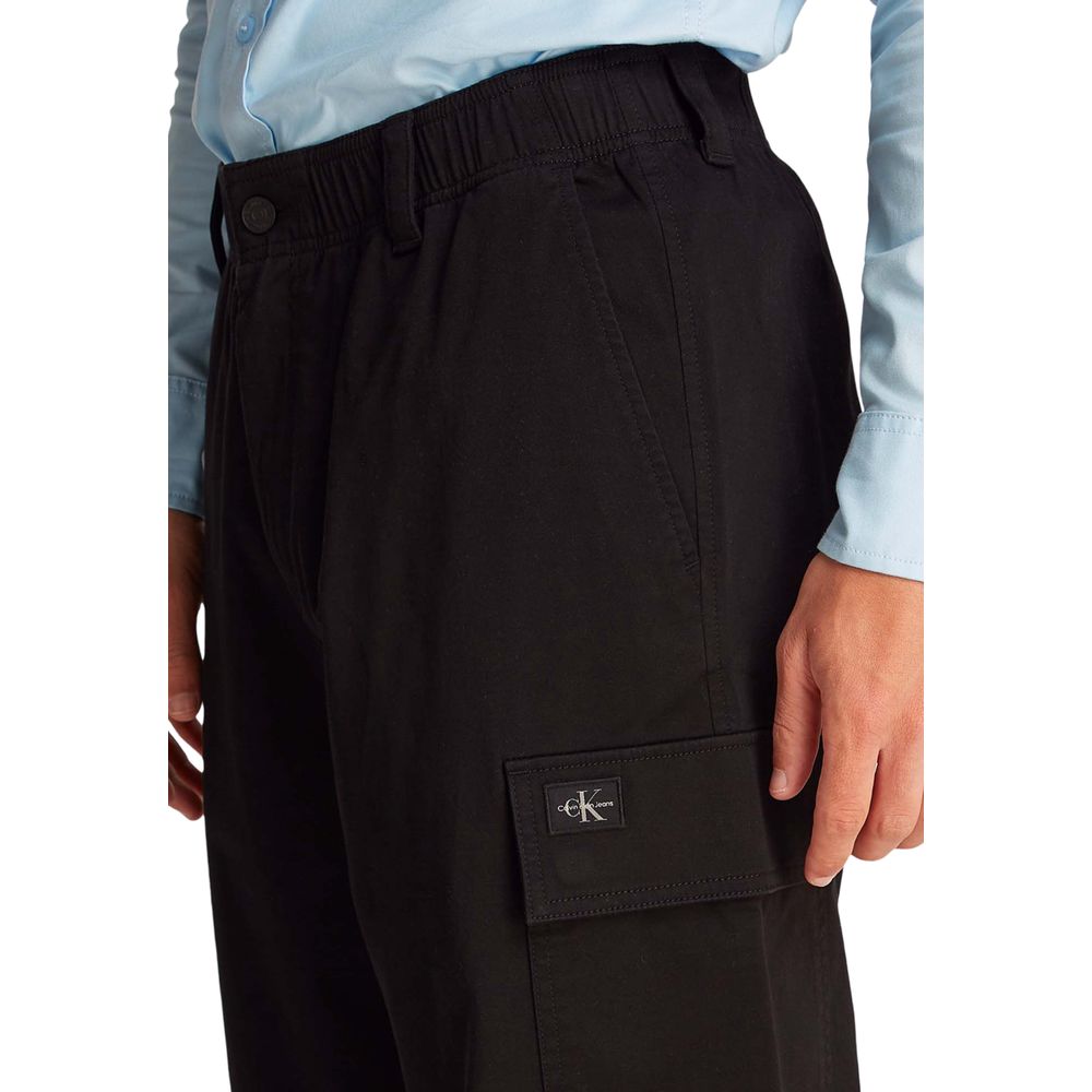 Calvin Klein Jeans Black Cargo Pants for Men side view