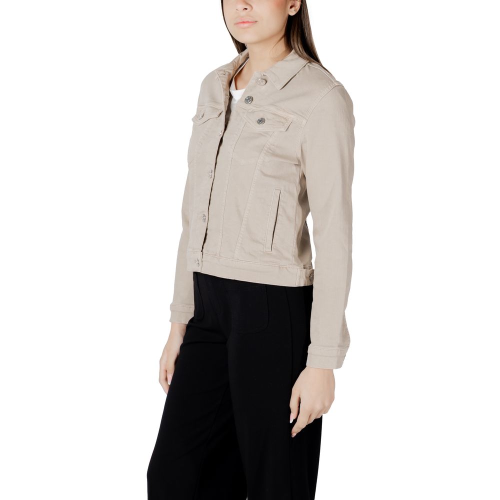 Street One Beige Denim Jackets for Women side view