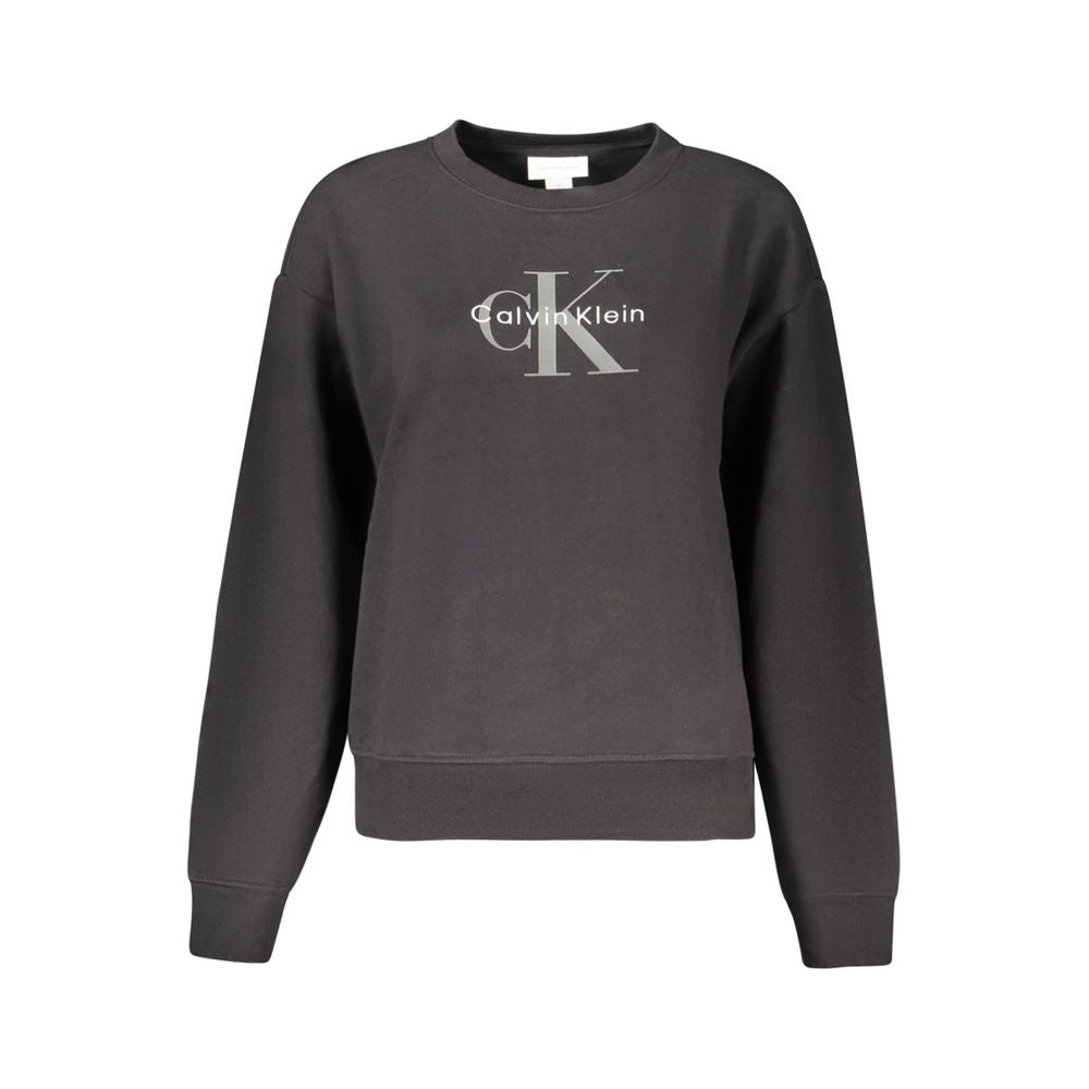 Sweat-shirt noir en coton pour femme Calvin Klein