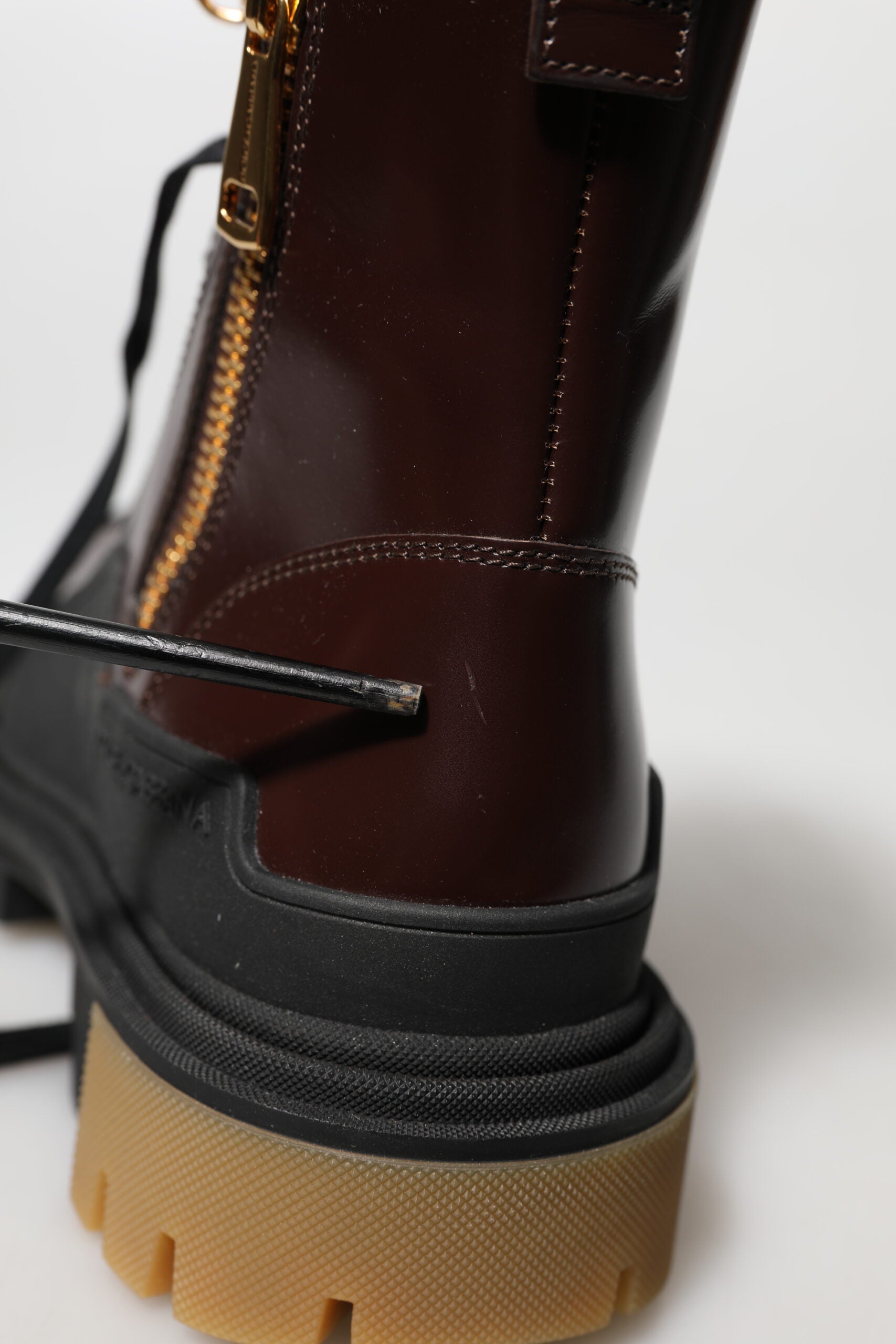 Dolce & Gabbana Red Lace Up Boots for Women detail view