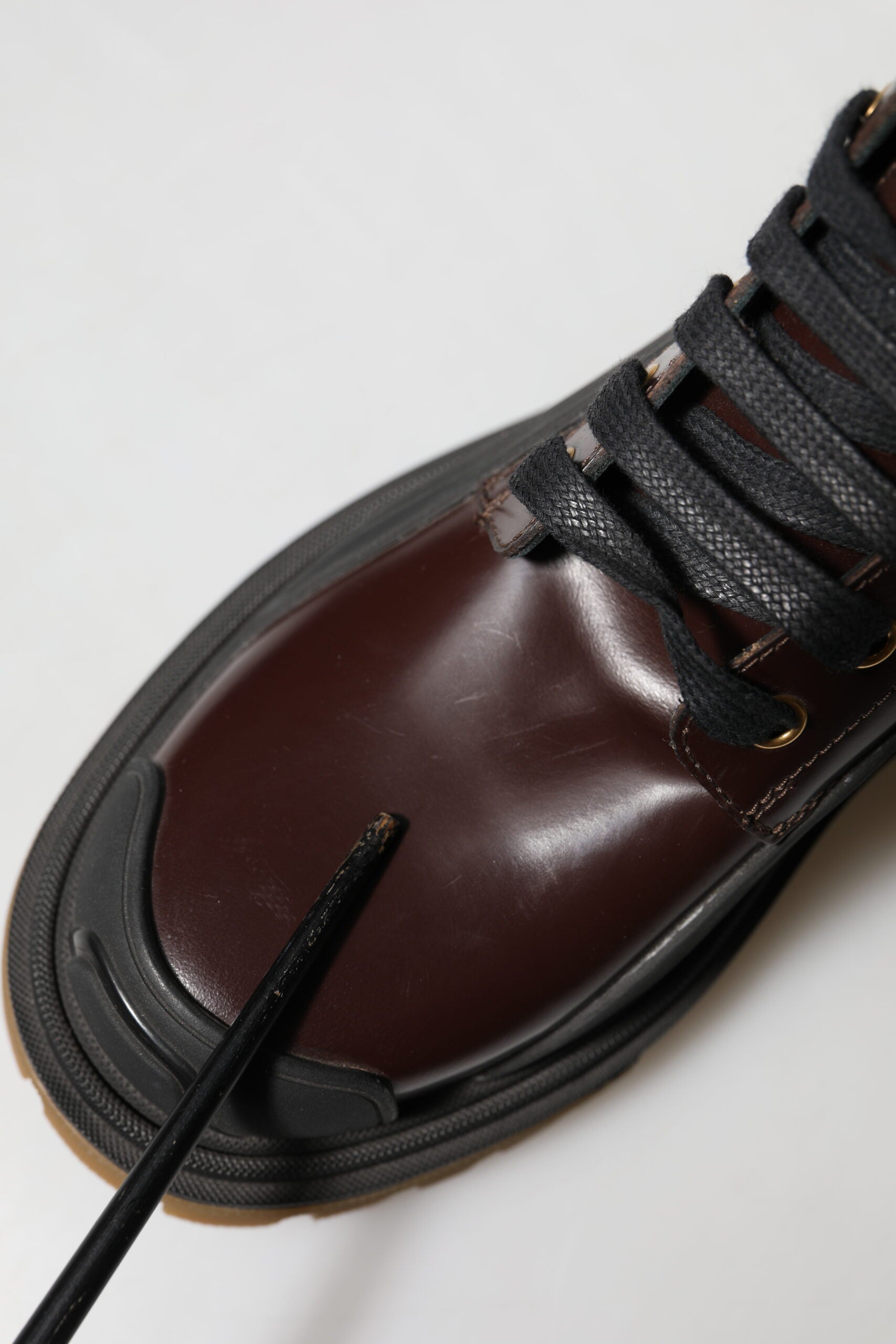 Dolce & Gabbana Red Lace Up Boots for Women side view