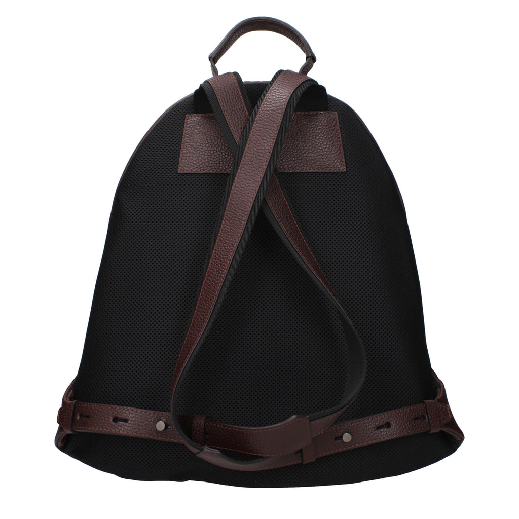 Pineider Brown Leather Backpack