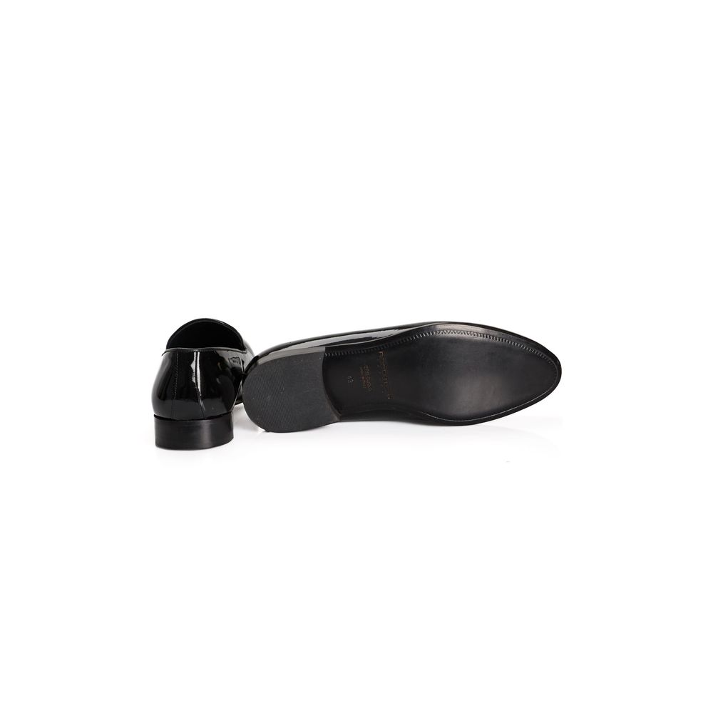 Roberto Pepe Luxury Black Slip On Loafers for Men side view