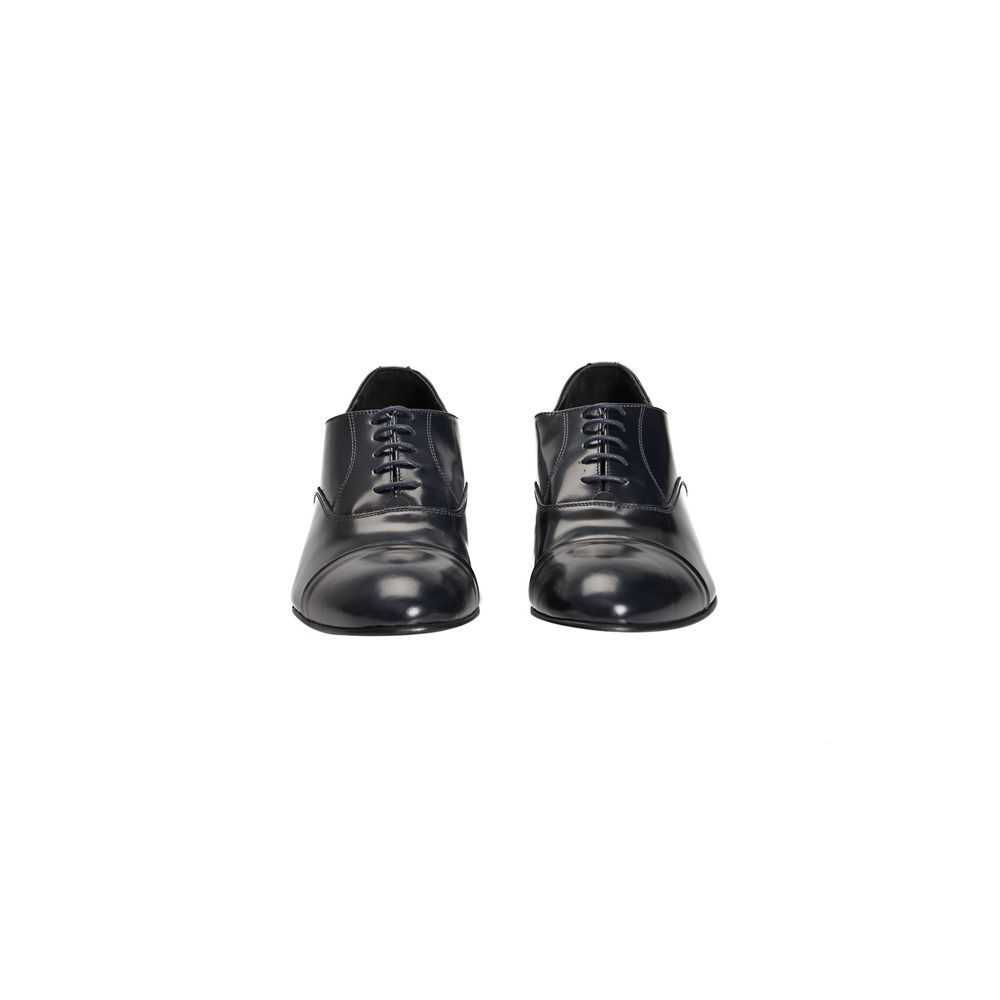 Roberto Pepe Luxury Blue Leather Men Shoe