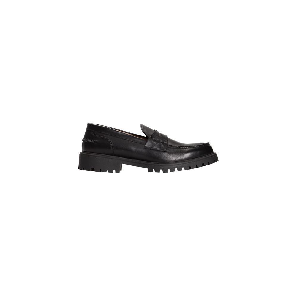 Mocassins Roberto Pepe de luxe en cuir de veau noir pour hommes