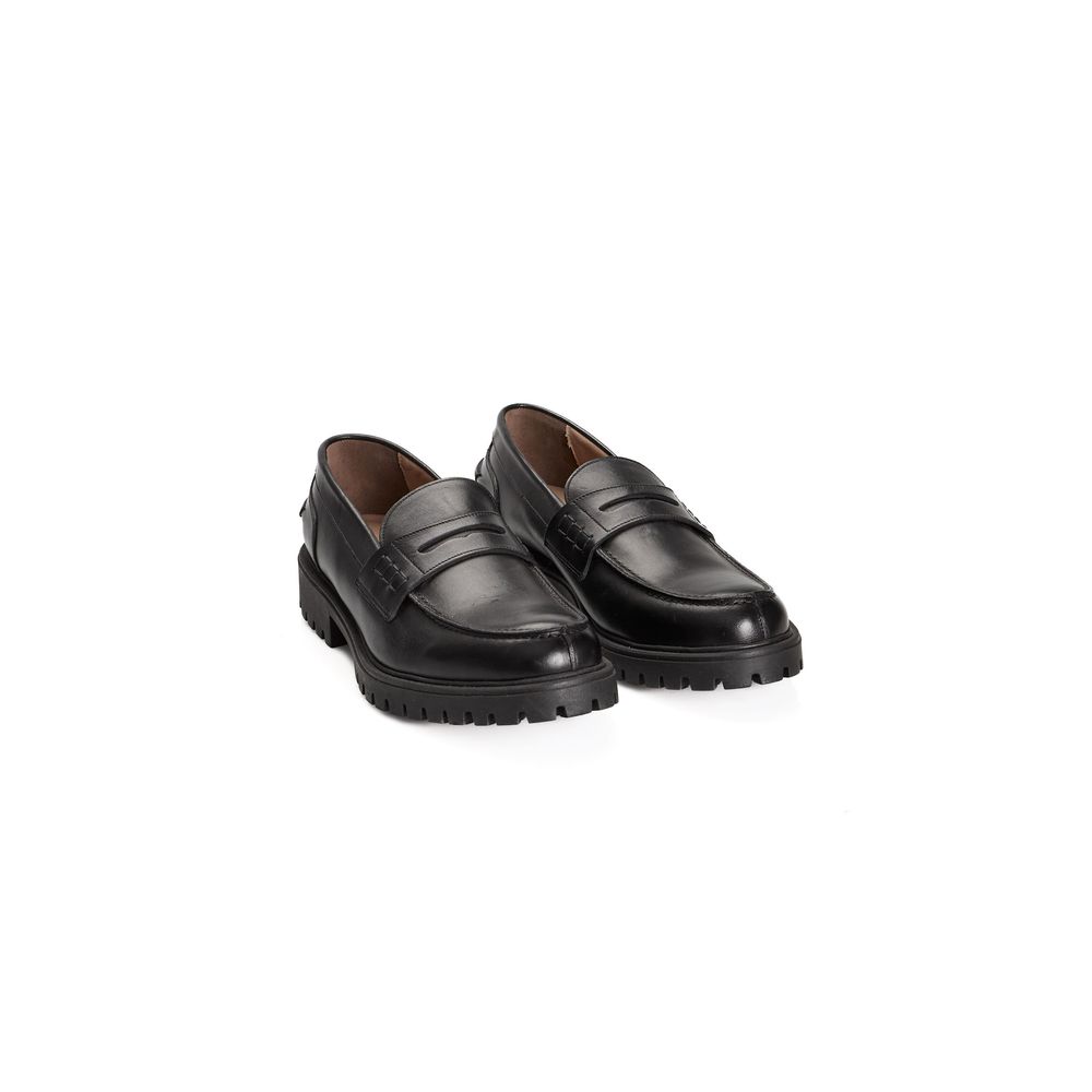 Mocassins Roberto Pepe de luxe en cuir de veau noir pour hommes