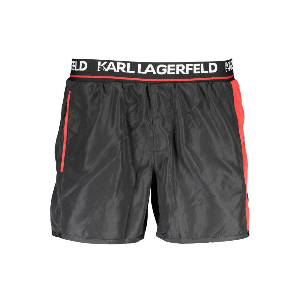 Karl Lagerfeld Nero Boxer de bain en polyester pour homme
