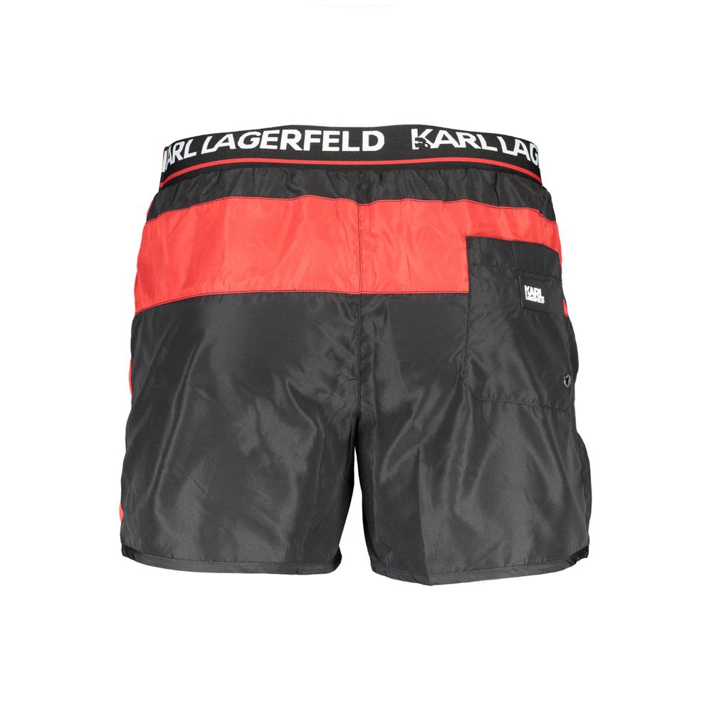 Karl Lagerfeld Nero Boxer de bain en polyester pour homme