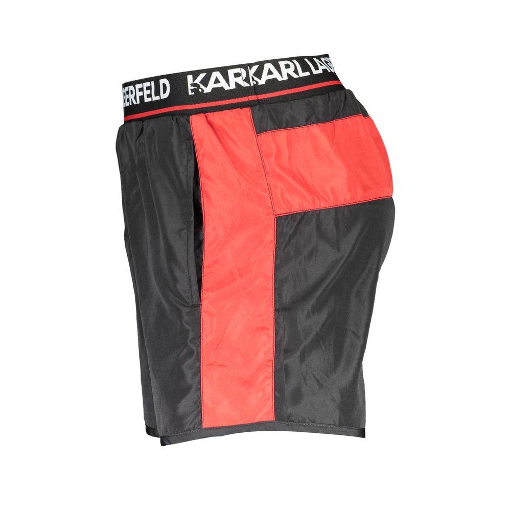 Karl Lagerfeld Nero Boxer de bain en polyester pour homme