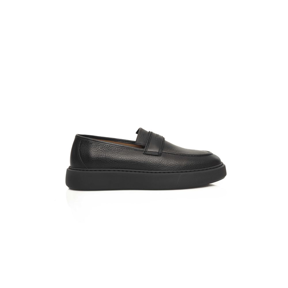 Mocassins en cuir noir pour homme Cerruti 1881