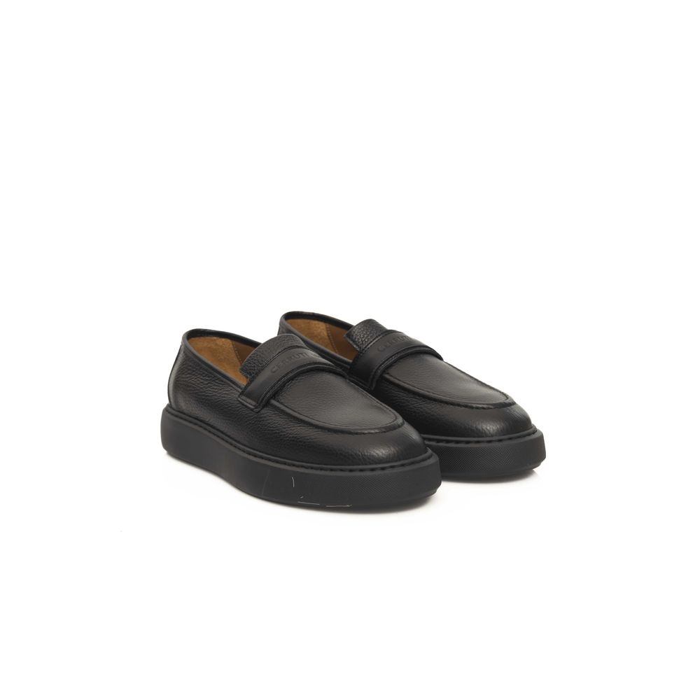 Mocassins en cuir noir pour homme Cerruti 1881