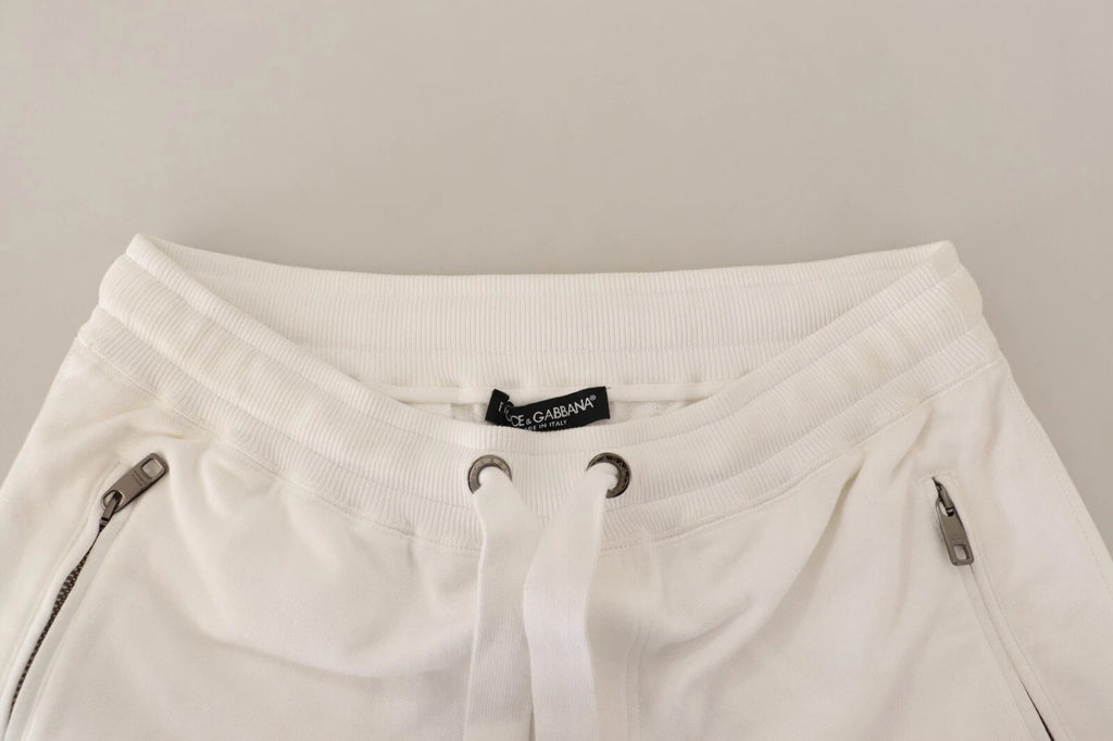 Dolce & Gabbana Pantalon de jogging en coton blanc à logo imprimé