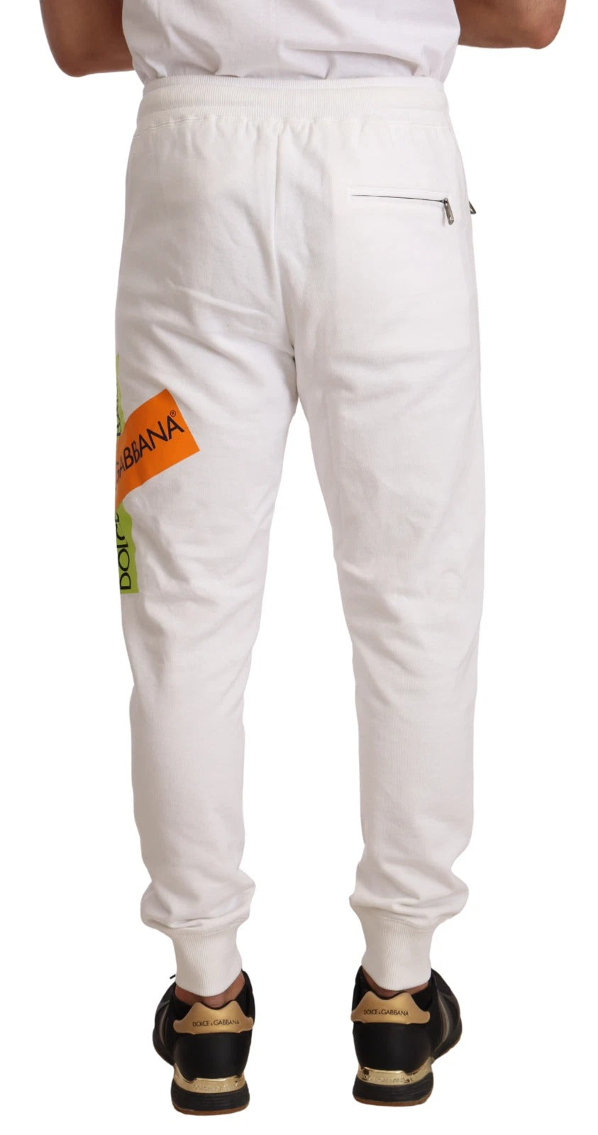 Dolce & Gabbana Pantalon de jogging en coton blanc à logo imprimé