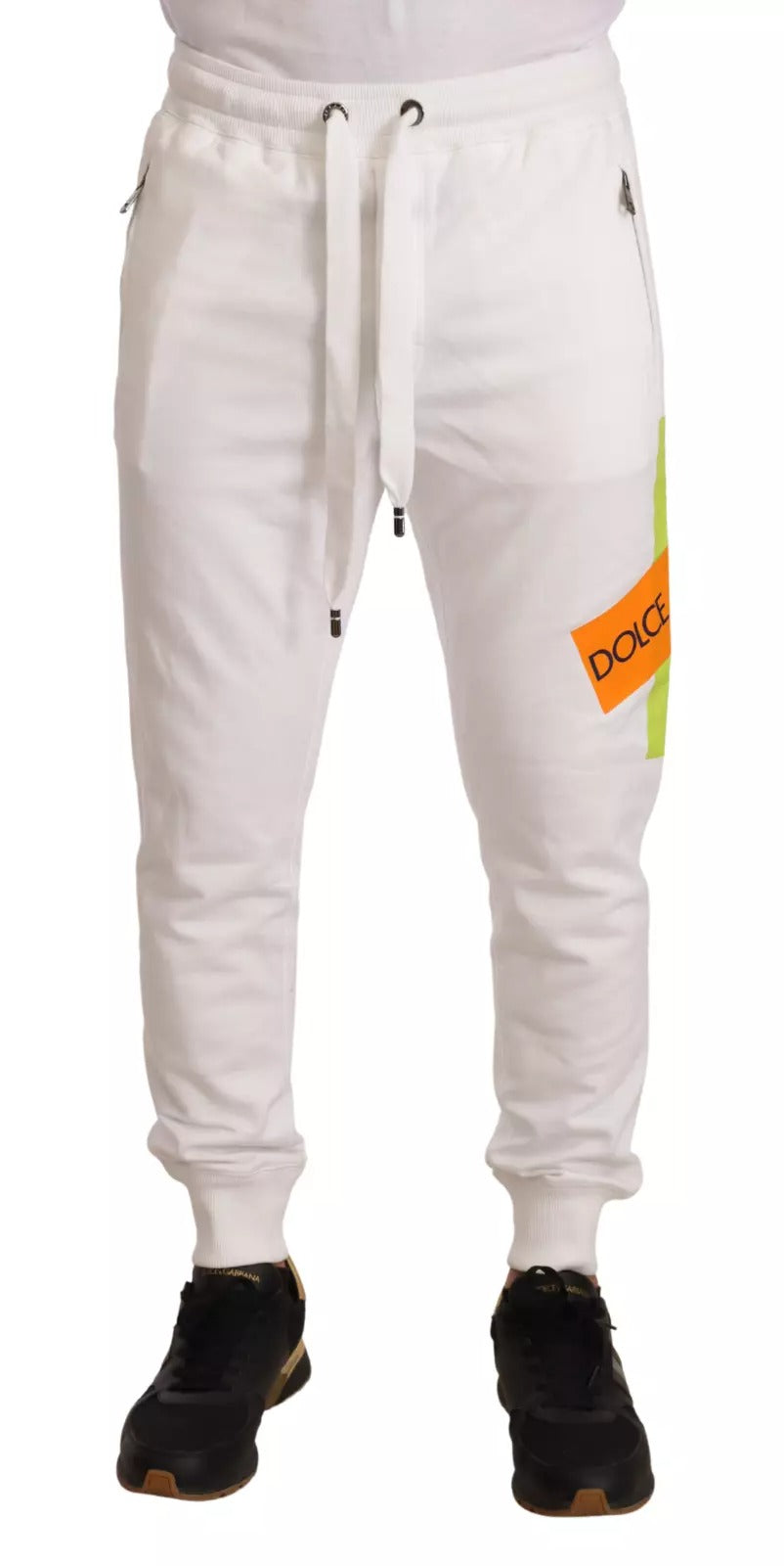 Dolce & Gabbana Pantalon de jogging en coton blanc à logo imprimé