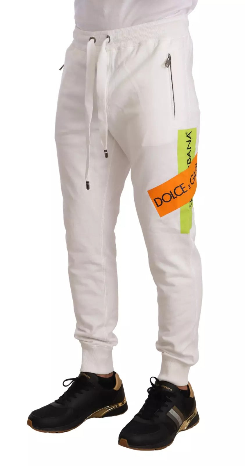 Dolce & Gabbana Pantalon de jogging en coton blanc à logo imprimé